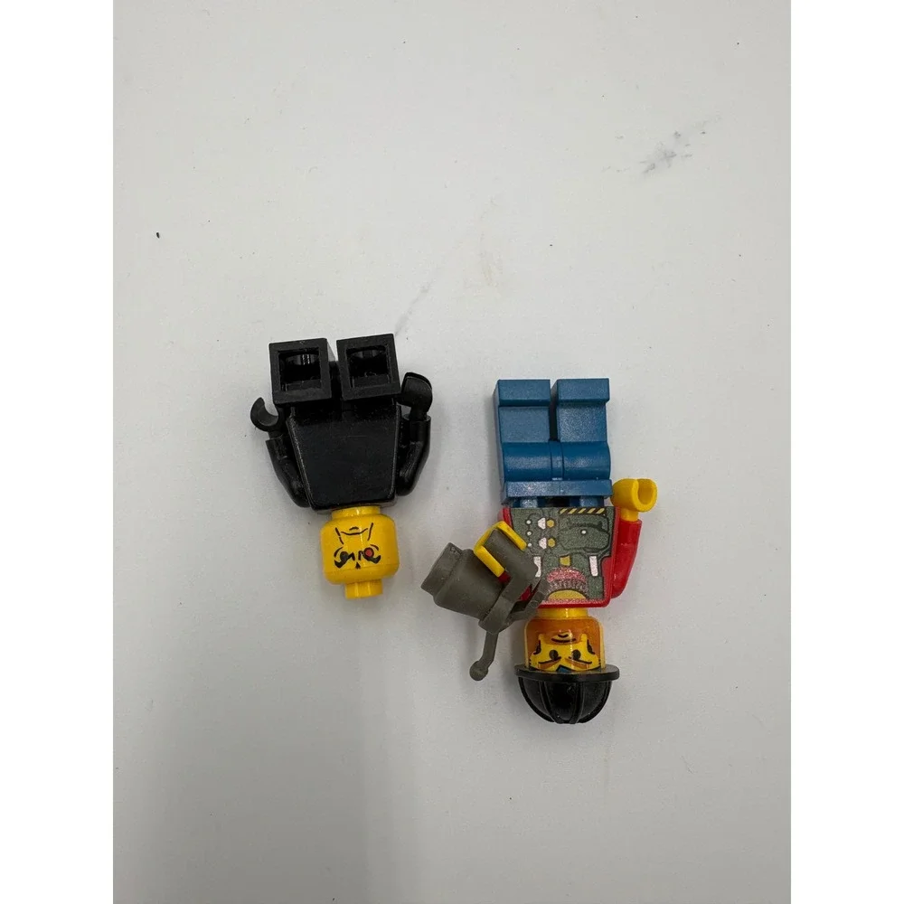 Lego Minifigure Lot Construction Worker with Megaphone and Black Suit Villain